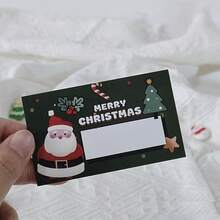 50pcs Christmas Green Scratch Cards, Blue Surprise Scratch Cards With Christmas Tree, Santa Claus Patterns, Party Prizes, Including Lucky Scratch Stickers, Cartoon Christmas Scratch Cards For Christmas Events, Handwritten Scratch Prize Cards For Students, Small Surprise Gifts For Christmas Parties