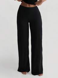 XLLAIS Fall Winter Women's Pants Fashion Elastic High Waisted Long Straight-Leg Trousers