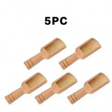 10pcs Mini Wooden Spoons, Bamboo Shower Salt Spoons, Tea Spoons, Laundry Powder Scoops, Milk Powder Scoops, Sugar Spoons, Multi-Purpose Wooden Spoons, Portable Spoons, Honey Spoons, Coffee Bean Scoops, Kitchen Utensils, Baking Tools - Khaki - View 16