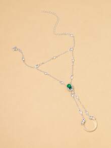 1 buc. Brățară de lux la modă cu cristal verde pentru femei, accesoriu de bijuterii, potrivită pentru ținute de petrecere de sărbători