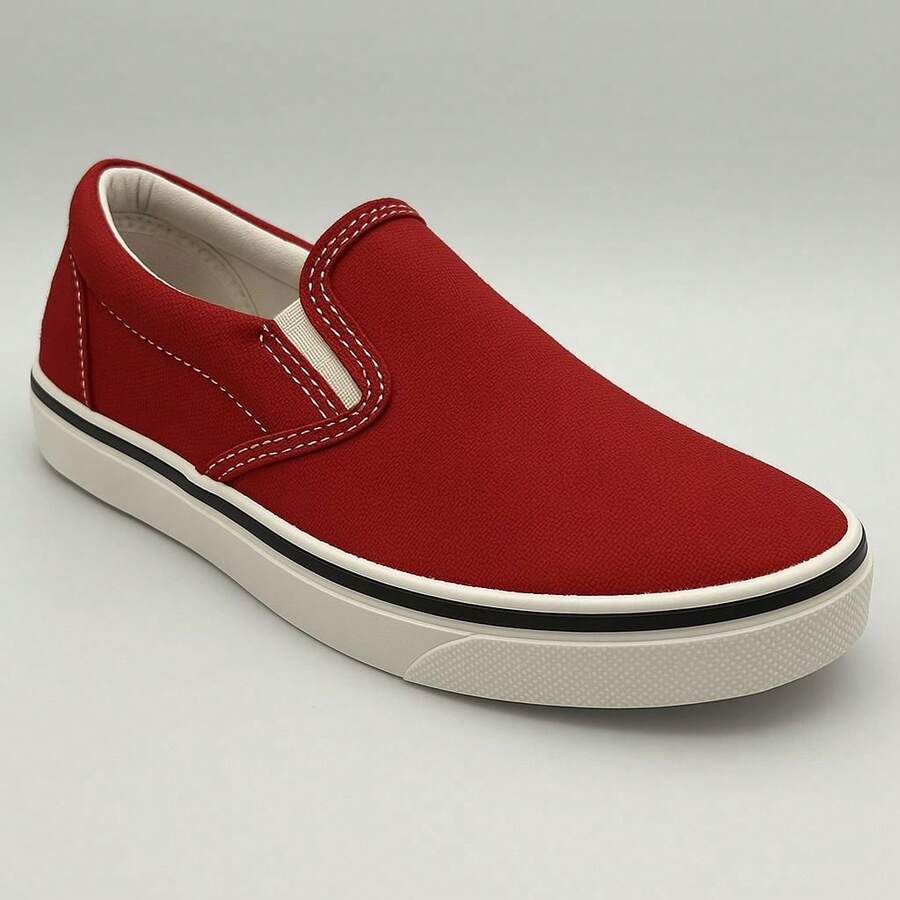 Women Canvas Shoes - Red - View 1