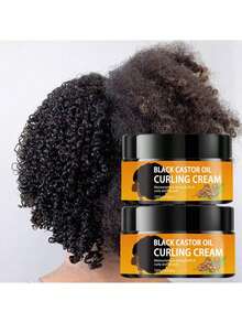 2pcs Black Castor Oil Curl Cream, Infused With Moroccan Argan Oil - Long-Lasting Frizz Control, Moisturizing Elastic Curl Styling Conditioner, Suitable For Dry And Curly Hair, Unisex - 2PCS - View 4