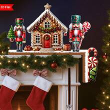 1pc Christmas Door Frame Decoration - Christmas Nutcracker Ornaments Wooden Ornament,Door Corner Decoration,Festive Wall Accents For Indoor, Living Room, Bedroom, Office - No Electricity Needed, Ideal For Holiday Gifts And Seasonal Wall Decor