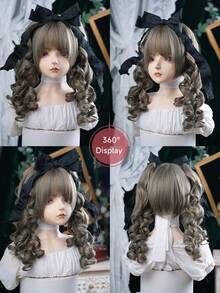 alicegarden 1 Synthetic Heat-Resistant Wig With Bangs, Gray Long Rolled Wig, 20 Feet Long, Made Of Fiber, Suitable For Daily Use, Natural Simulation Wig - Grey - View 6