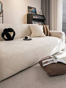 1 件提花纯色弹力全覆盖沙发套，简约风格，宠物友好，防滑防脏防刮，适合所有季节，可机洗，节日和家居装饰沙发保护套