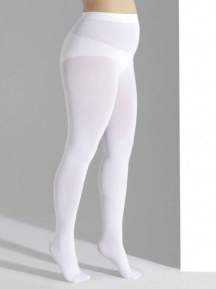 3 条装女士不透明纯色高弹力紧身裤，加大码 - 彩色 - 查看 8