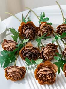 1/3/12 piezas Flores artificiales de peonía, flores de seda falsas para el Día de la Madre, San Valentín, centros de mesa de boda, fiesta nupcial, decoración de mesa de comedor, hogar, fiesta de cumpleaños, 29 cm/Sin jarrón