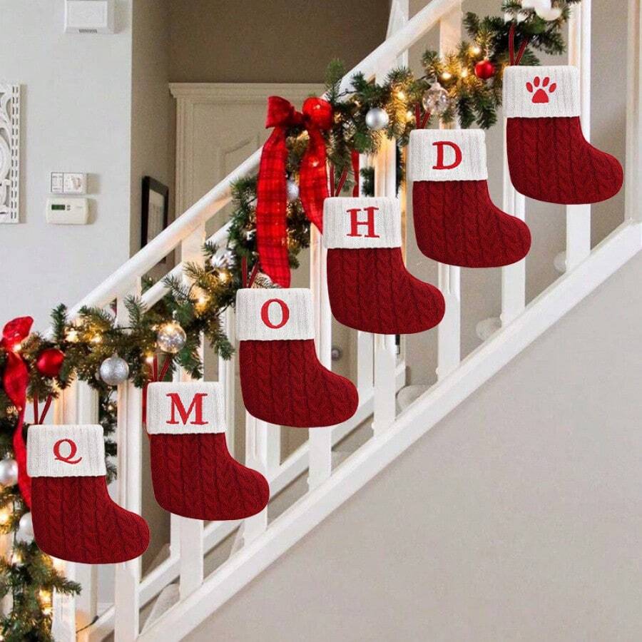 Christmas Tree Decor Letter Socks, Creative Christmas Tree Hanging Ornament Gift, Party Decoration Home Decor Christmas Decorations Room Decor