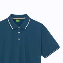 Camisa Polo de Manga Corta Hombre Básico Lisa Casual Uniforme Tops Azul Petróleo Moda - Agua verde azul - Ver 2