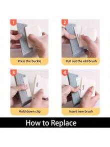 1 pieza Cepillo de limpieza multiusos para rieles de puertas y ventanas, fácil de agarrar y reutilizable, limpiador de ranuras de cocina, baño, sala de estar, adecuado para grietas y marcos pequeños, sin necesidad de electricidad, plástico duradero, cabezal de cepillo desmontable y lavable