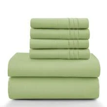 LUX DECOR 6-Piece Embroidered Bed Sheet Set – Brushed Microfiber, Deep Pocket, Lightweight & Breathable – Graduation Gifts, Home Decor, Sleep Protection For Dorms, Student Beds, Back‑To‑School Gift, Soft Bed Linens, Comfortable Sleep, Luxury Bed Set, Valentine's Day Bedroom, Spring Bedding Refresh, Guest Room Essentials, Dorm Room Bedding, Premium Bed Linens, Easy Care Sheets, Hypoallergenic Fabric, Year-Round Comfort, Master Bedroom Update, Matching Bedding Set, Hotel Quality Linens - 橄欖綠 - 查看 13