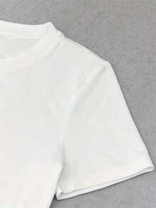 Women's Casual Short Sleeve Crewneck T-Shirt - Cherry Graphic Print With Cherish Today Red Cursive Lettering, White Summer Spring Top, Relaxed Fit, Machine Washable, Ladies T Shirts, Playful Design, Smooth Texture Fabric - 白色 - 查看 5