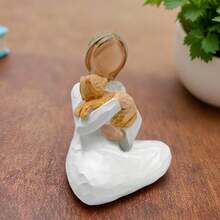1pc Angel Of Girland Cat Statue, Hand-Painted Angel Figurine Statue, Sympathy Gift For Cat Mom,Modern Resin Desktop Decor - Patterned Cat Lover Girl Figure, Battery-Free Home Office Ornament, Interesting Gift For Pet Lovers - 彩色 - 查看 6