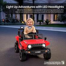 Kids Electric Ride On Car For 3-8, 2 Motors Off Road Truck With 2.4G Remote Control, LED Lights, Music, Horn & Wireless Connection, Battery Powered Ride On Toy For Boys Girls - Red - View 8