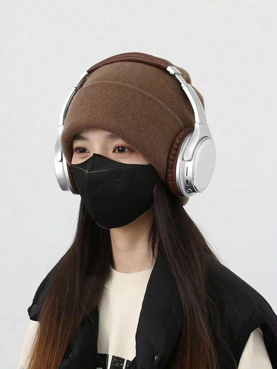 قبعة بيني ذات لون واحد مزدوجة الطبقة للنساء، متعددة الاستخدامات، متناسقة مع أي إطلالة