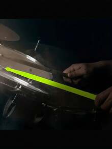 2 件 [夜光鼓槌] 5A 荧光鼓槌 | 霓虹彩色夜光鼓头，5 种鲜艳尺寸（白色、粉色、蓝色、绿色、紫色），适合爵士鼓和初学者鼓手 - 高品质非电动鼓配件 - 彩色 - 查看 3