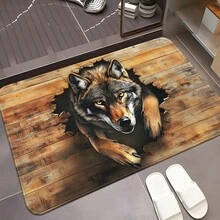 1 Piece Phantom Wolf Doormat, Non-Slip Bathroom, Ultra-Fine Fiber-Absorbent-Washable Polyester, Suitable Bedroom, Living Room Entrance - 彩色 - 查看 5
