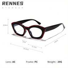 New Retro Cat Eye Blue Light Blocking Glasses Unisex Color Block Prescription Eyeglasses