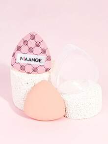 MAANGE 1个三角形气垫粉扑，化妆海绵，触感柔软，干湿两用，可重复使用的化妆工具，粉底液化妆海绵，粉状/液体面部彩妆工具，便携旅行礼物，送给女性和女孩的礼物，价格实惠，圣诞礼物，化妆品，化妆工具，便宜好物，礼物，送给女性的礼物，圣诞礼物 - 粉色 - 查看 2