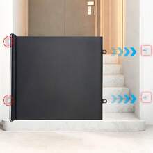 1PC Automatic Retractable Pet Fence, Pet Safety Fence, No Drilling Mesh Pet Door, Foldable Baby Gate, Safety Gate Suitable For Stair Entrances, Without Hooks.
