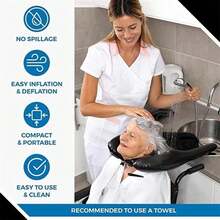 1pc Inflatable Shampoo Basin, Portable Wash Basin Suitable For Bedroom, Disabled, Injured, Wheelchair Users, Kitchen Sink, And Outdoor Camping, Essential For New School Term - Multicolor - View 7