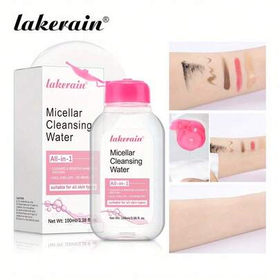 Lakerain Micellar Cleansing Water, Moisturizing Facial Cleanser And Makeup Remover, Multi-Functional, Cleanses And Removes Makeup