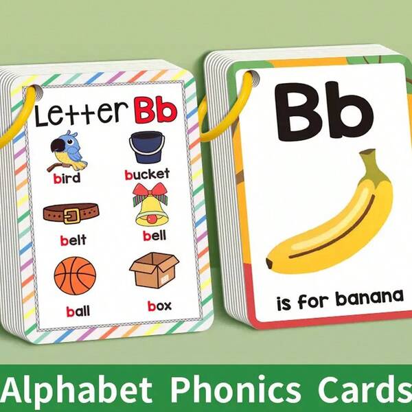 26pcs English Alphabet Flash Cards, Children Early Education, Learning Colors Animals Letters Enlightenment Cognitive Cards