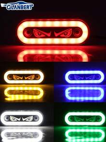 GLANBERT 2 dải đèn LED ô tô, đèn mắt quỷ động, đèn trang trí ô tô LED, đèn chiếu sáng rộng ngoài trời, đèn phụ trợ LED, phù hợp cho xe tải và xe máy - Nhiều màu - Xem 3