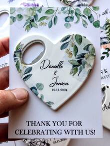 1个磁性开瓶器，婚礼回礼/宾客批量礼品，婚礼批量礼品，宾客婚礼礼品，感谢礼品，开瓶器婚礼回礼，宾客批量礼品，心形婚礼磁铁，婚礼日期磁铁，个性化婚礼回礼，送给他的理想礼物，送给她的理想礼物，女朋友，男朋友，家人，朋友，女士发饰，春季系列，可调节尺寸 - 白色 - 查看 14