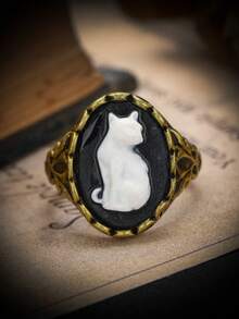 1 chiếc nhẫn trang sức hình mèo phong cách Bohemian cổ điển dành cho nam và nữ làm quà tặng tiệc - nhẫn - Xem 10