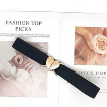 Girls Belt Cute Heart Shape With Metal Buckle Elastic Stretch Adjustable Waist Belt For Girls Jeans Dress