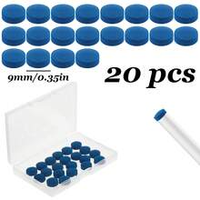 20 件台球杆头替换套件，带储物盒，提供卓越的抓握力和控制力 - 藍色 - 查看 13