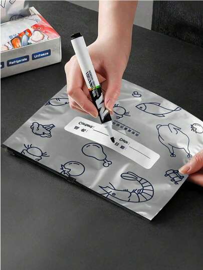 30pcs Aluminum Foil Resealable Bags, 2 Packaging Styles Randomly Sent, Reusable, Suitable For Refrigerator & Freezer; 10pcs Antibacterial Aluminum Foil Food Storage Bags, Airtight Zipper Seal, Reusable, Suitable For Refrigerator & Freezer