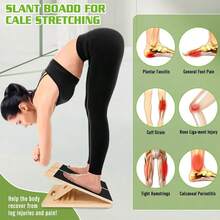 Wooden Slant Board Calf Stretcher Folded For Yoga Workout Calf Incline Board - 黑色 - 查看 5