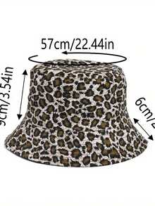 1pc Unisex Fashionable Reversible Leopard Print Bucket Hat, Outdoor Travel Beach Hat