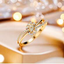 Classic Fashionable Luxury Hollow Inlaid Sparkling Cubic Zirconia Ring, April Birthstone, Jewelry, Eternal Engagement Wedding Anniversary Gift