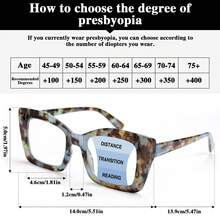 2 Stücke modische Blumen Mehrstärken-Lesebrille, hochwertige federbelastete Mehrstärken-Linse, vintage elegante Unisex Gleitsichtbrille