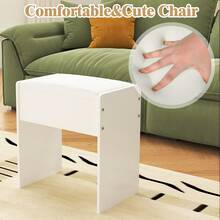 Dressing Table Stool Modern Soft Cushioned Seat Makeup Bench Piano Chair White - White - View 2