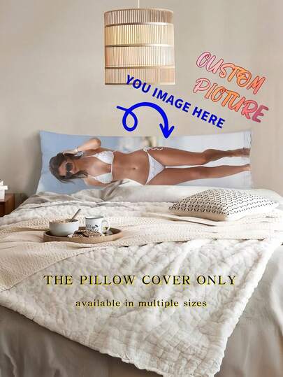 1pc Custom Picture Pillow Cover, Customized Photo Or Text Long Body Pillow Case, Personalized Custom Gifts Any Picture Two-Sides Design Throw Pillow(20"X54") Custom, Unique, Personalized Ideal Gifts For Girlfriend, Ideal Gifts For Friends, Ideal Gifts For Family Him, Her, Boyfriend, Girlfriend, Dad, Family, Mom, Friends For Anniversaries, For Graduation, For Housewarming, For Weddings