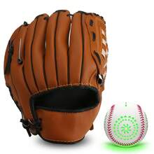 Kids Baseball Glove With Light Up Baseball/LED Rechargeable, 9 Lighting Modes Official Size Leather Weighted Glow Baseballs For Day Night, Sport Toys Games Gifts For Youth Boys - 手套+棒球 - 查看 10