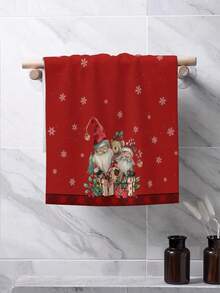 2/4 szt. świątecznych ściereczek kuchennych, w kolorze czerwonym z motywem płatków śniegu i choinki, ze Świętym Mikołajem, choinką, bałwanem, Świętym Mikołajem i płatkami śniegu, miękkie poliestrowe ściereczki do gotowania, pieczenia i sprzątania kuchni i łazienki. Specjalne ściereczki. - Wielokolorowe - Zobacz 4