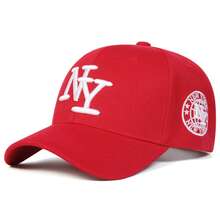 1Piece Men Letter NY Side NEW YORK Embroidered Baseball Cap Outdoor Adjustable Sunscreen Leisure Hat Spring Autumn Travel Tourism Beach Vacation - 彩色 - 查看 10