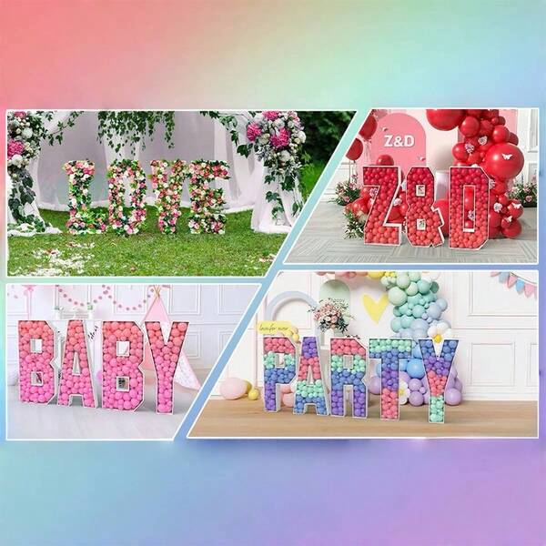 1PC Marquee Letters Mosaic Large Letters Balloon Frame For Birthday Party Wedding Backdrop Decoration Anniversary Decor Pre-Cut Big Foam Board(No Balloons Or Hot Melt Guns)