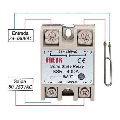 Relé De Estado Sólido 40A/ 60A/ 80A/ 100A Fotek Original Entrada DC Carga AC