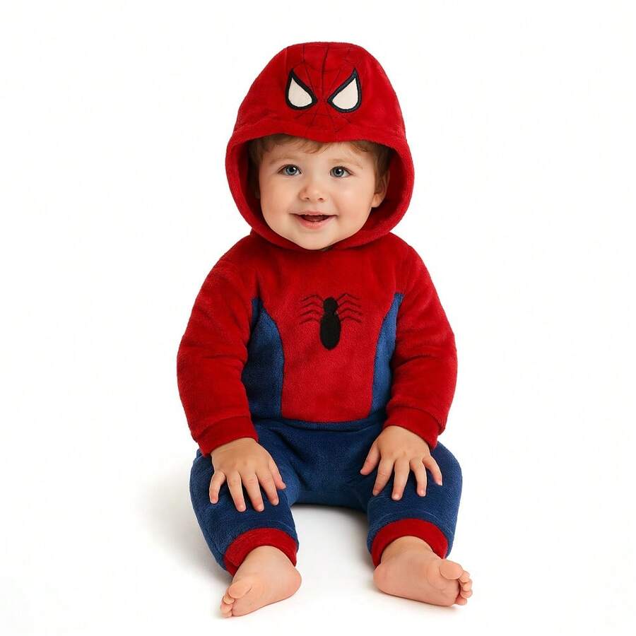 Marvel Mameluco con gorro bordado sin pie - Rojo - Ver 1