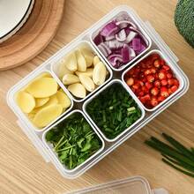 Plastic Organizer Boxes For Treats/Fruits In The Refrigerator With 6 Compartments - trắng - Xem 3