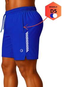 Men's 2-In-1 Running And Gym Sports Shorts – Exclusive Promotion – Lightweight And Comfortable Polyester Fabric With Elastane - 藍色 - 查看 12