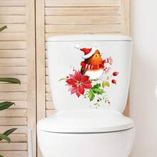 Adesivi per bagno e toilette con stampe di animali, fiori e uccelli, decorazioni per la casa, decorazioni per pareti, decorazioni per stanze, adesivi per pareti