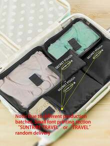 6pcs/1set Travel Storage Bags, Luggage Organizer, Large-Capacity Storage Bag, Cosmetic Bag, Toiletry Bag, Luggage Bag, Multiple Colors Available, Portable, Large Capacity, Waterproof, Dustproof, Foldable Storage Bag, Suitable For Storing Clothes, Shoes