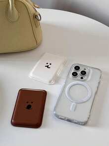 1pc Cartoon Graffiti Style Cute Bear Magnetic Card Holder Sticker Compatible With Apple Devices - Multicolor - View 6